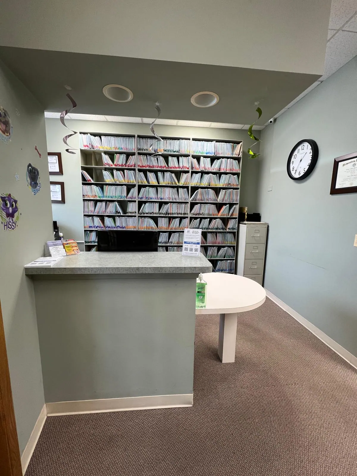 Reception desk inside Urban Dental Care in Woodridge, Illinois